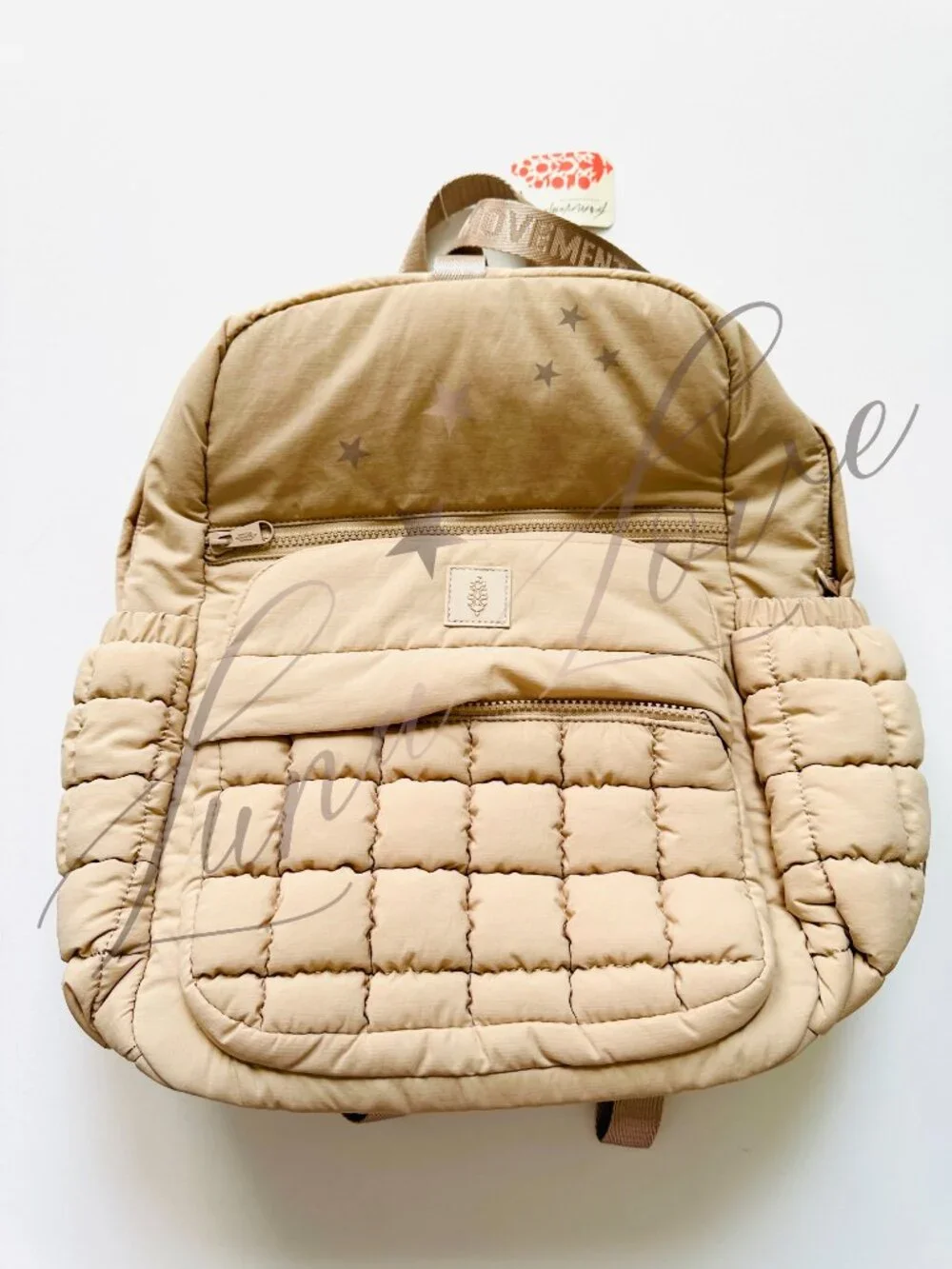 FREE PEOPLE Movement Quilted Backpack In Off White NWT